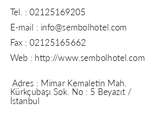 Sembol Hotel iletiim bilgileri